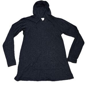 Soffe Sheer Bunout Long Sleeve Women's Size Large Black Athletic Shirt